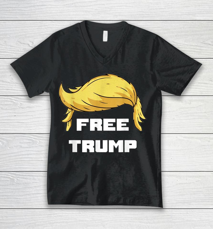 Free Donald Trump Republican Support Unisex V-Neck T-Shirt