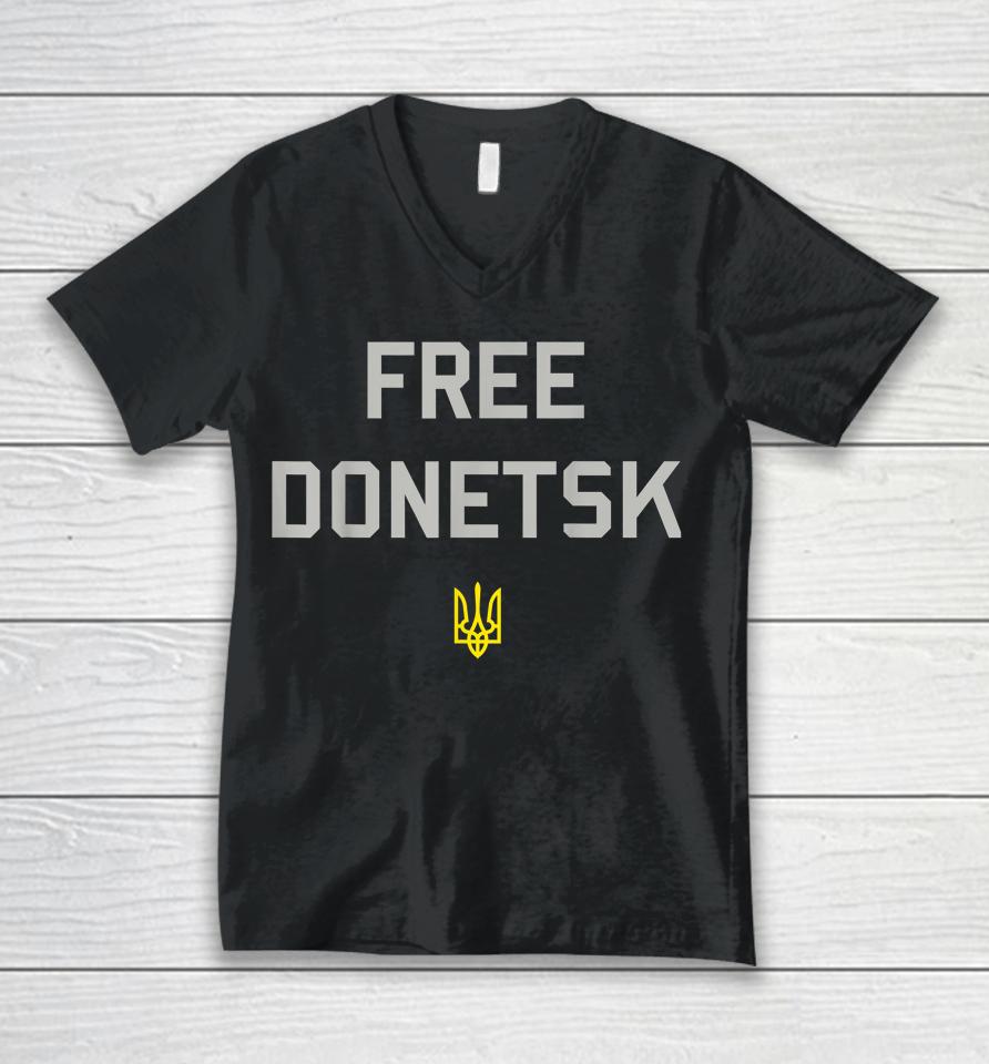 Free Donetsk Ukraine Unisex V-Neck T-Shirt