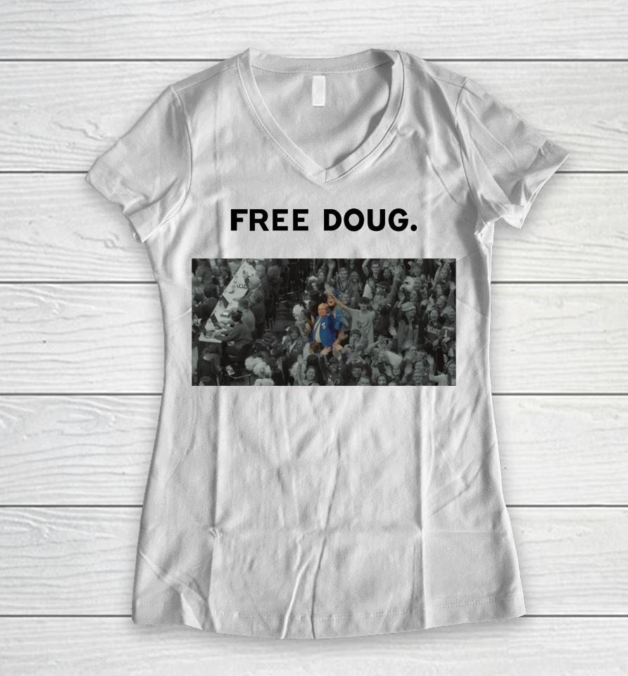 Free Doug Doug The Blue Coat Matt Jones Women V-Neck T-Shirt