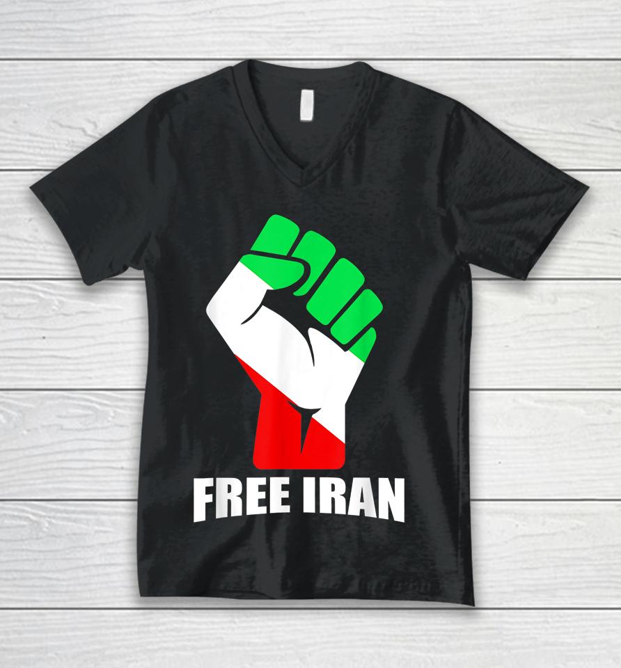 Free Iran Stand With The Women Of Iran Unisex V-Neck T-Shirt