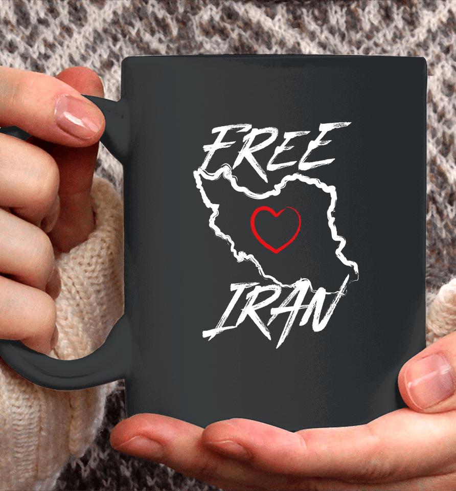 Free Iran Symbol Heart Map Freedom Heart Love Gift Coffee Mug