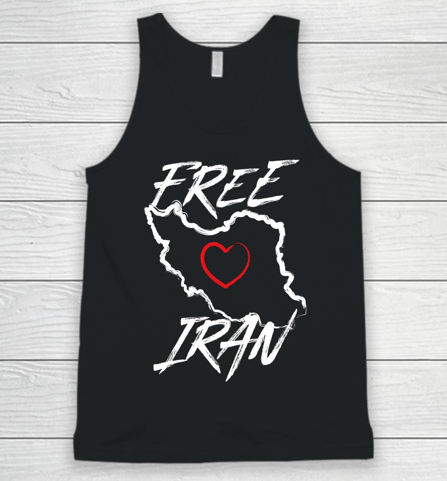 Free Iran Symbol Heart Map Freedom Heart Love Gift Unisex Tank Top
