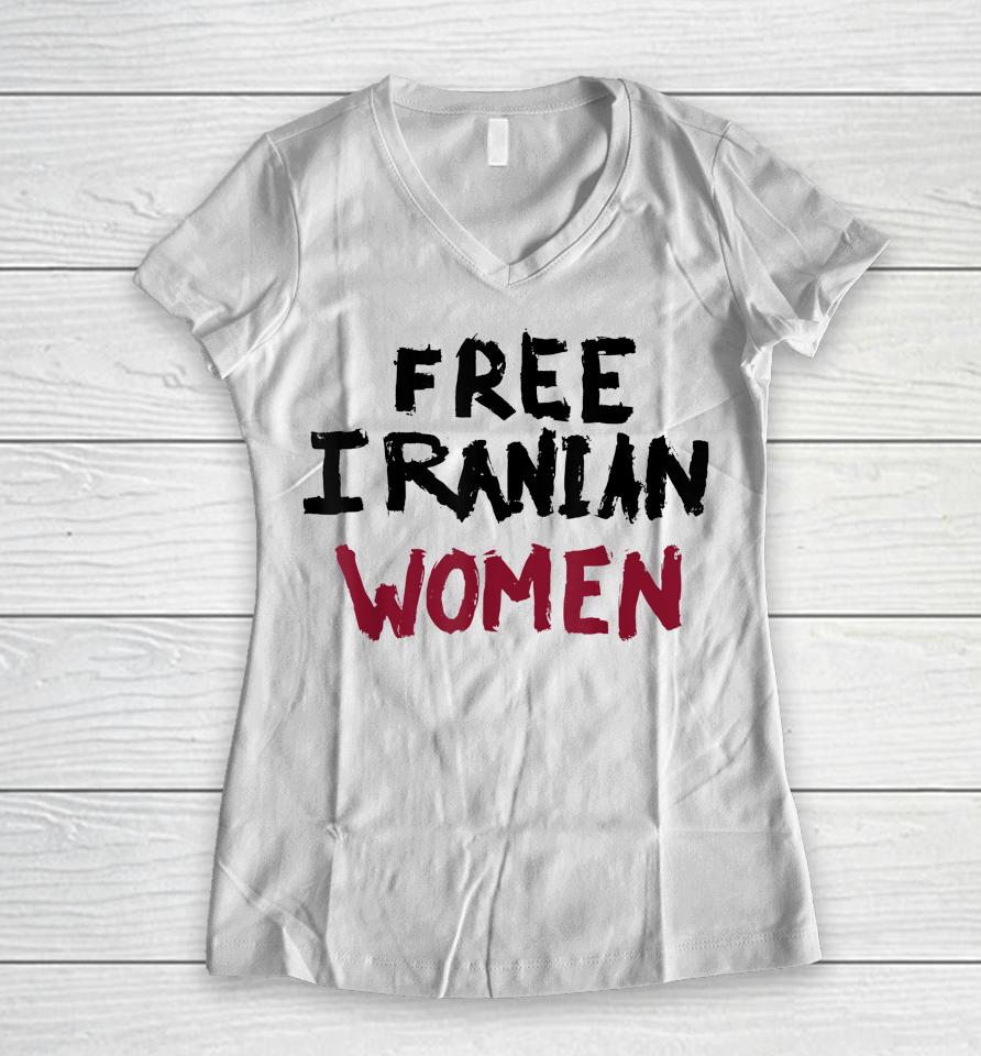 Free Iranian Women Mahsa Amini Iran #Mahsaamini Women V-Neck T-Shirt