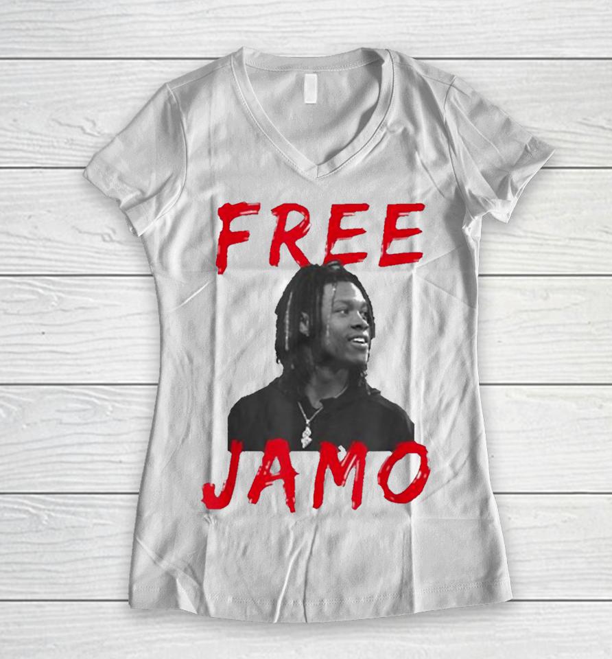 Free Jamo Shirt Support Jameson Williams Women V-Neck T-Shirt