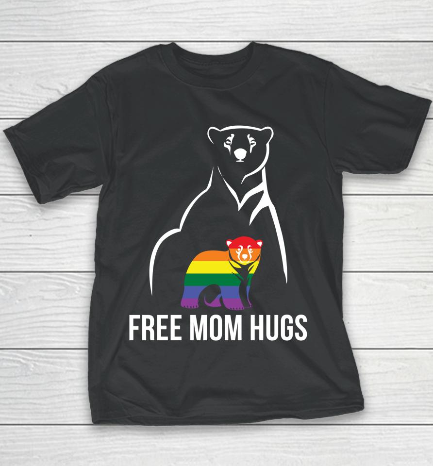 Free Mom Hugs Gay Pride Lgbt Rainbow Youth T-Shirt
