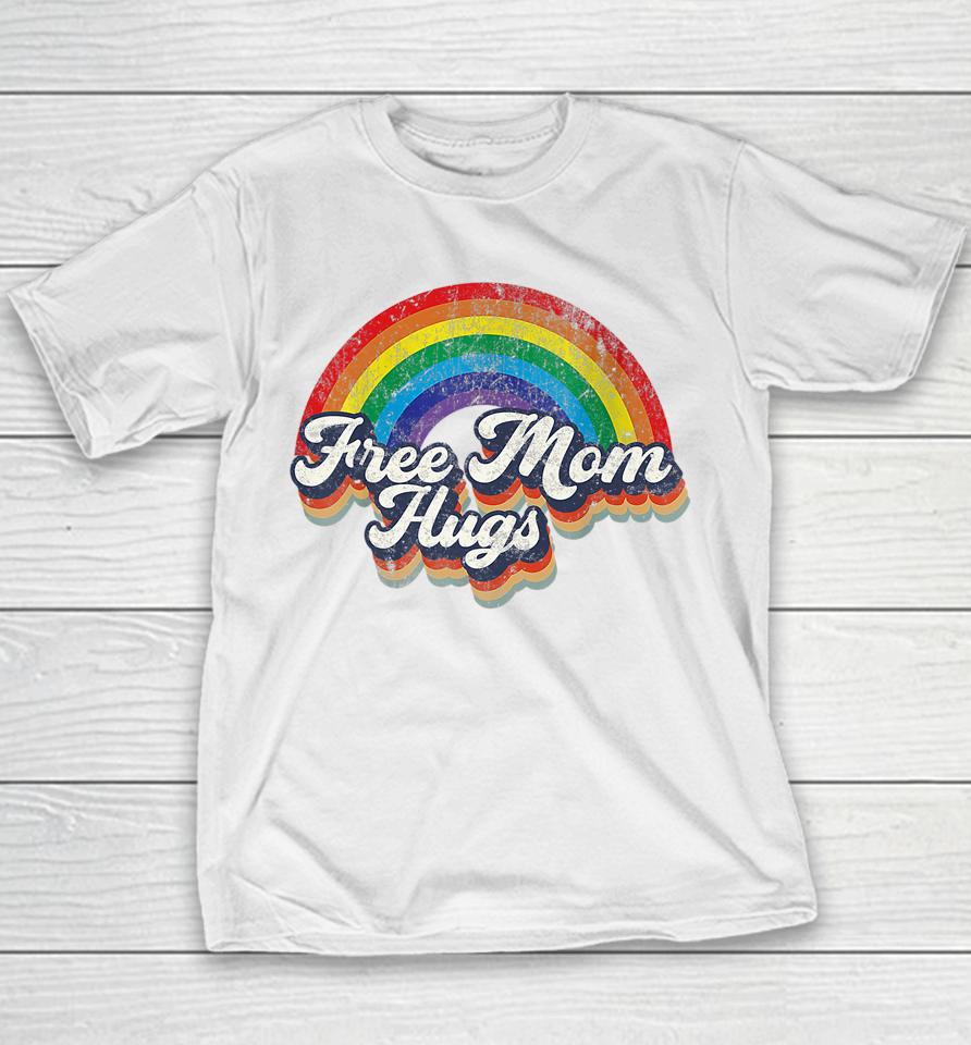 Free Mom Hugs Rainbow Heart Lgbt Flag Lgbt Pride Month Youth T-Shirt