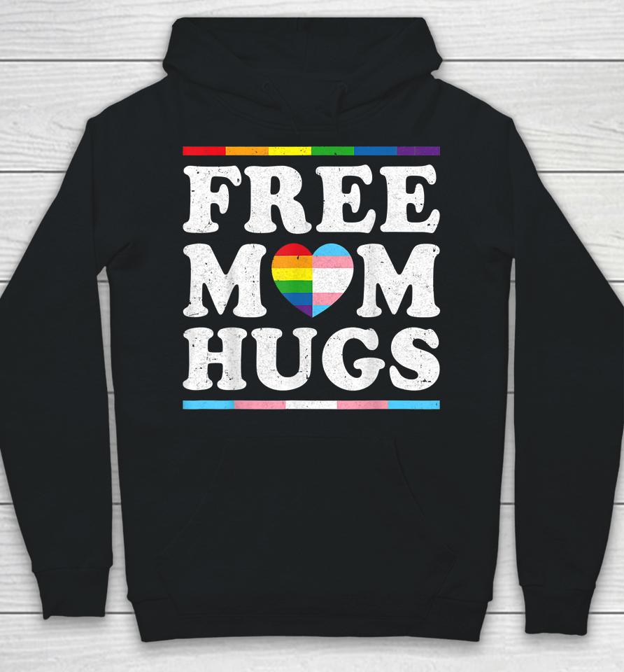 Free Mom Hugs Rainbow Heart Lgbt Pride Month Hoodie