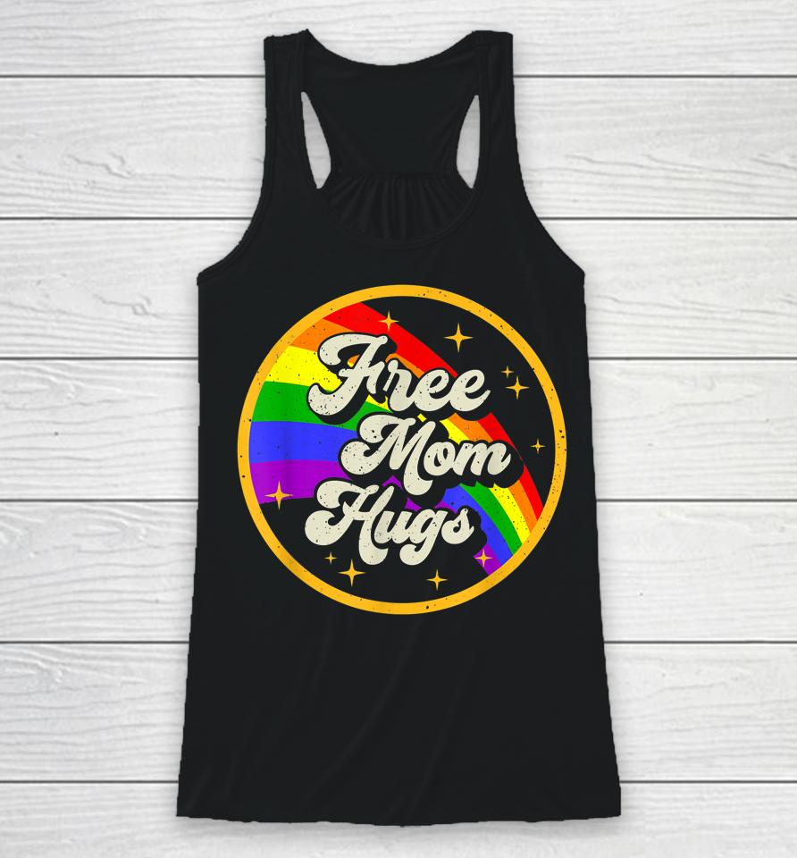 Free Mom Hugs T Shirt Rainbow Heart Lgbt Pride Month Racerback Tank