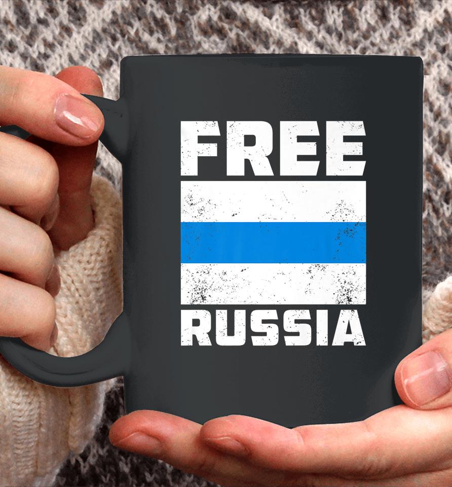 Free Russia New Russian Flag White Blue Anti-War Protest Coffee Mug