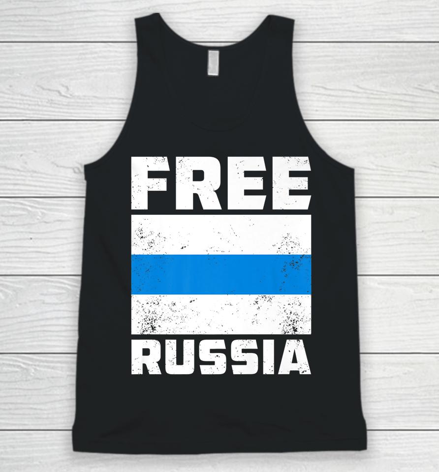 Free Russia New Russian Flag White Blue Anti-War Protest Unisex Tank Top