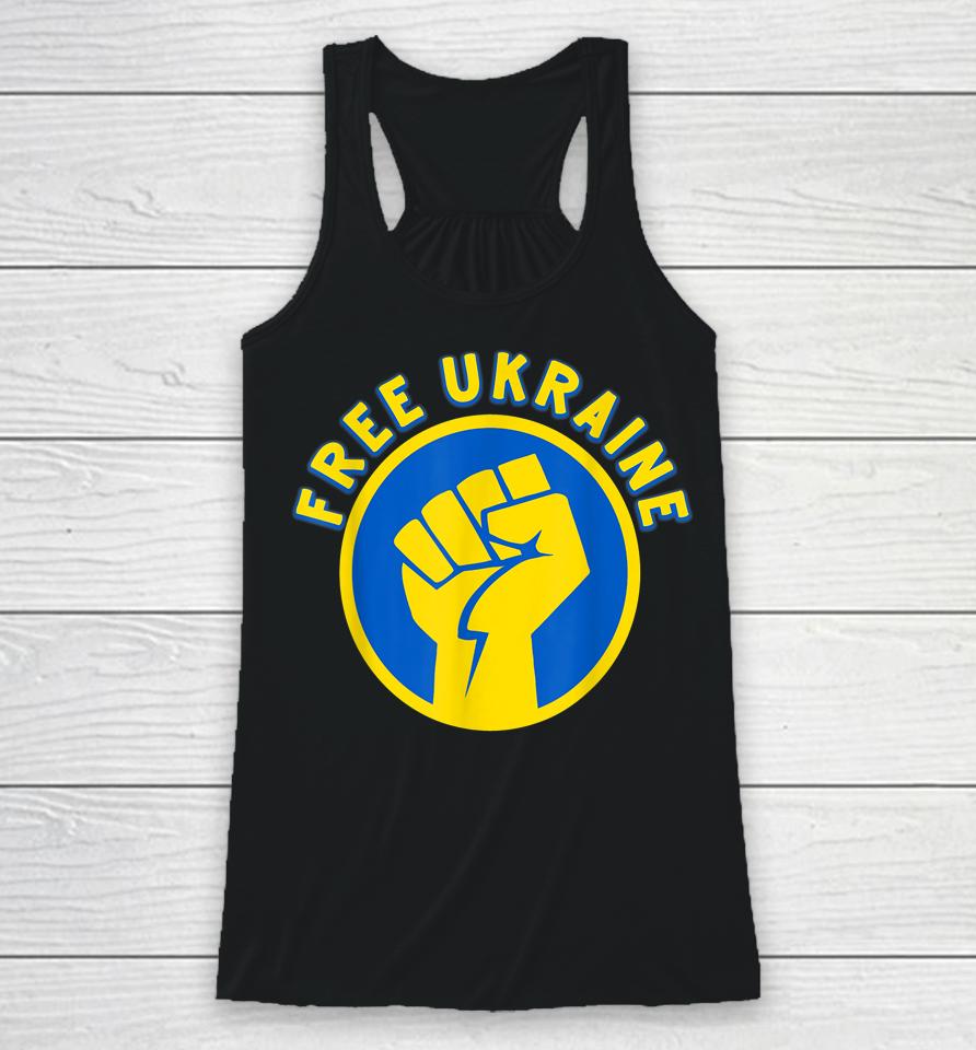 Free Ukraine Fist Hand Racerback Tank