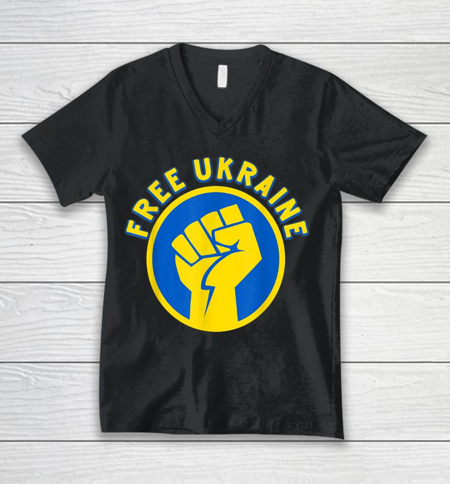 Free Ukraine Fist Hand Unisex V-Neck T-Shirt