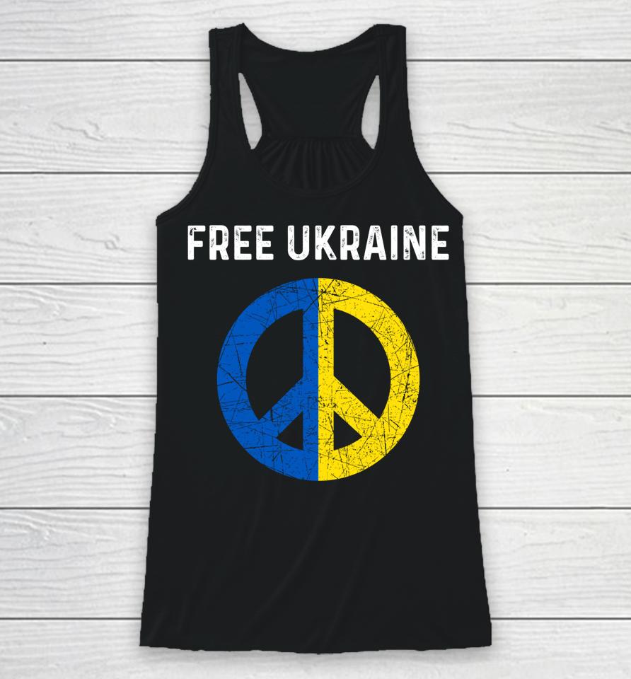 Free Ukraine I Stand With Ukraine Support Ukraine Racerback Tank