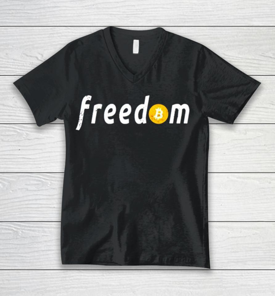 Freedom Bitcoin Vintage Unisex V-Neck T-Shirt
