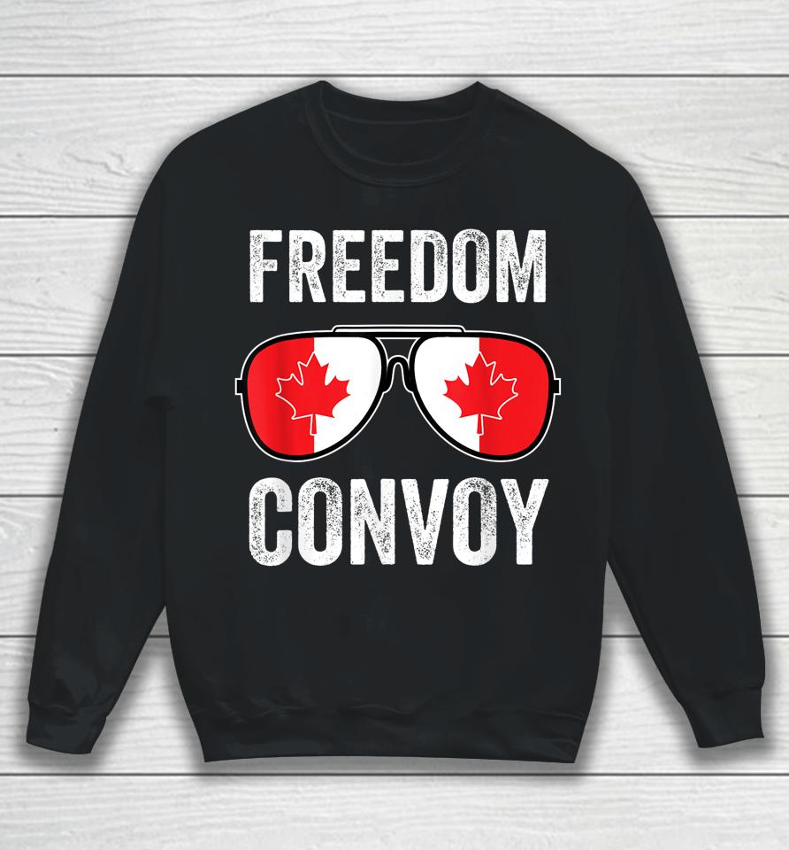 Freedom Convoy 2022 Canada Flag Sunglasse Sweatshirt