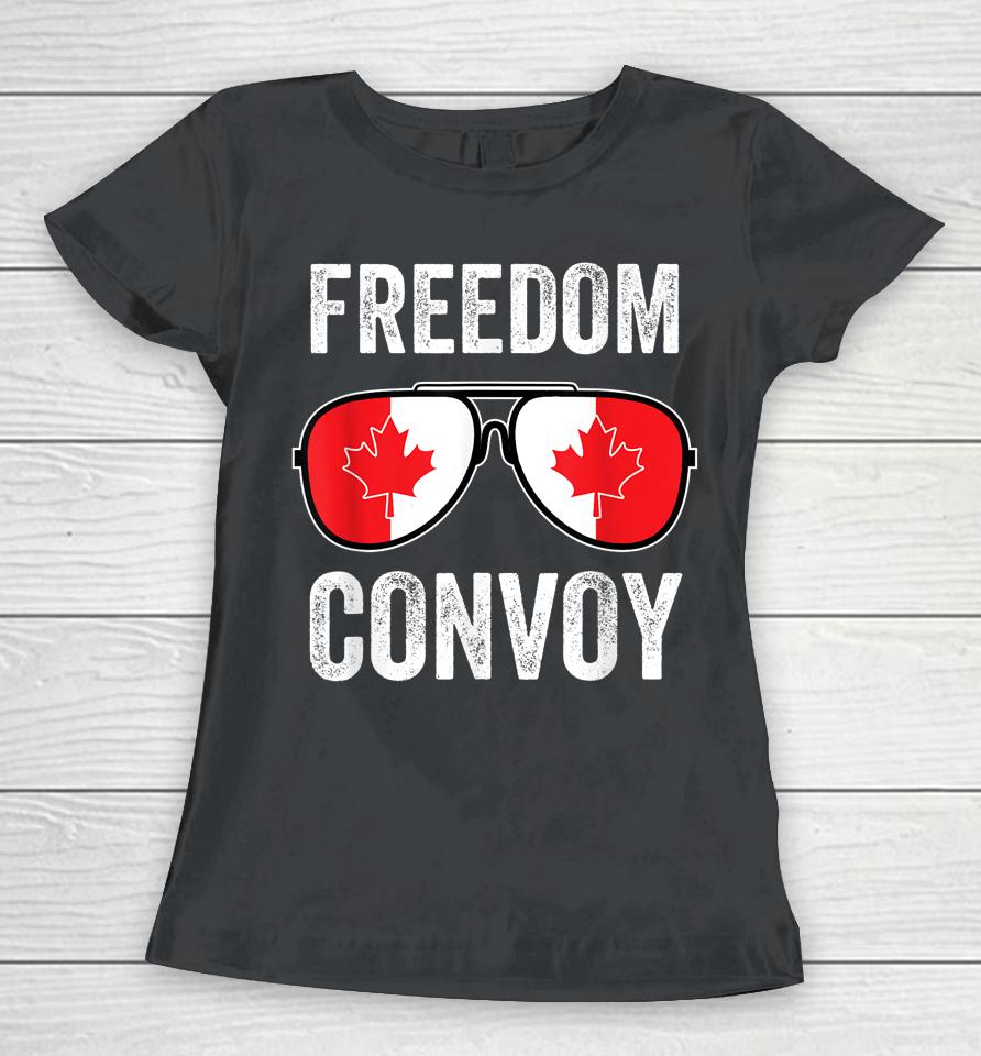 Freedom Convoy 2022 Canada Flag Sunglasse Women T-Shirt