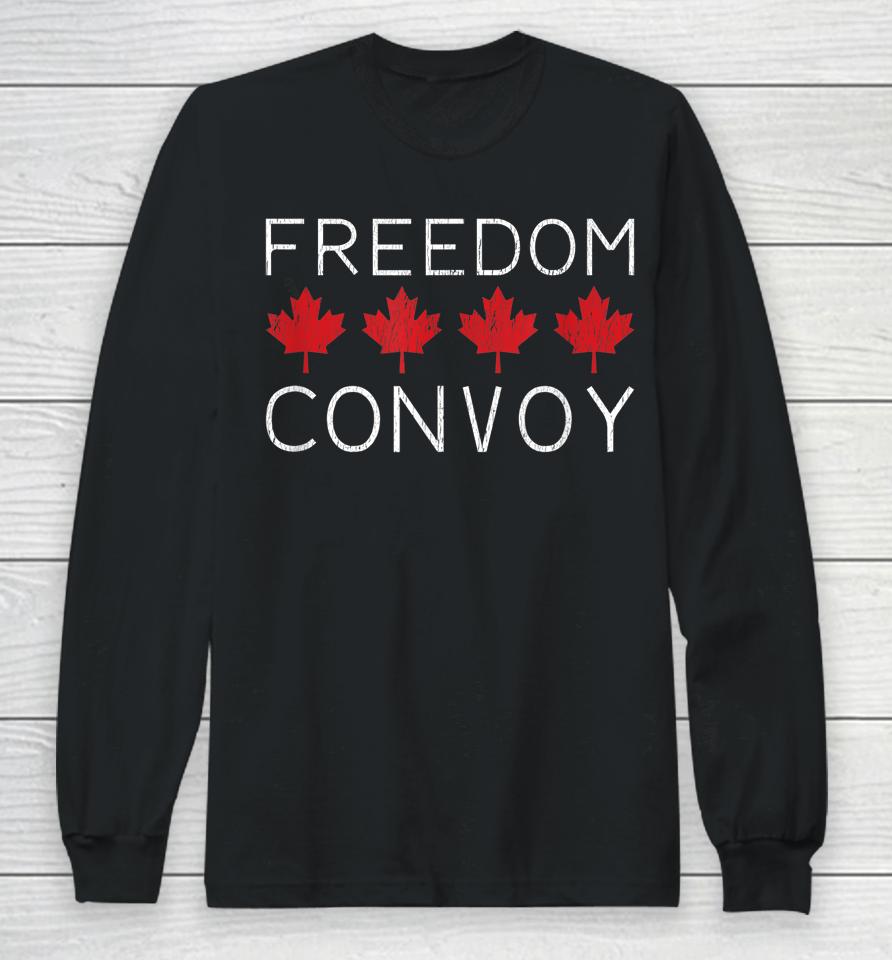Freedom Convoy 2022 Canadian Trucker Tees Maple Leaf Long Sleeve T-Shirt