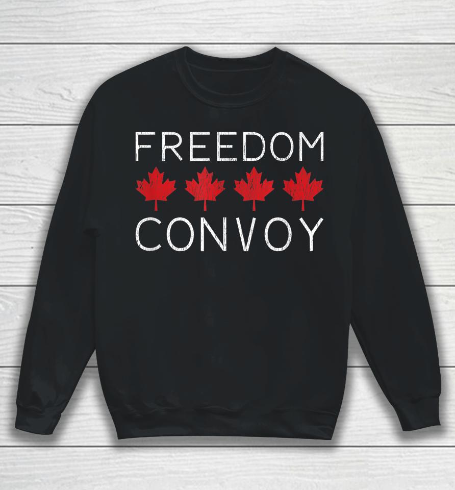 Freedom Convoy 2022 Canadian Trucker Tees Maple Leaf Sweatshirt