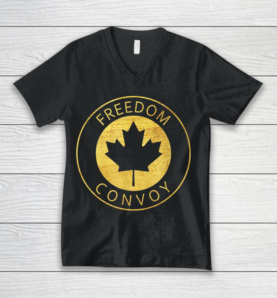 Freedom Convoy 2022 Canadian Trucker Tees Maple Leaf Vintage Unisex V-Neck T-Shirt