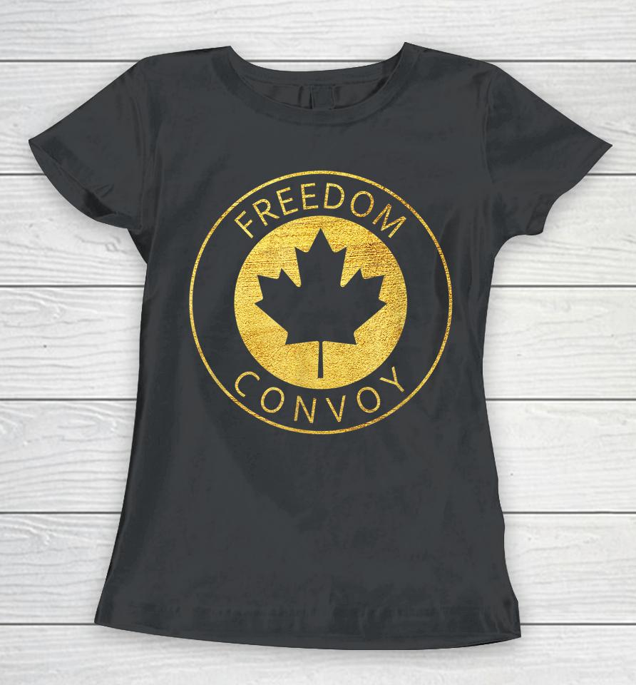 Freedom Convoy 2022 Canadian Trucker Tees Maple Leaf Vintage Women T-Shirt