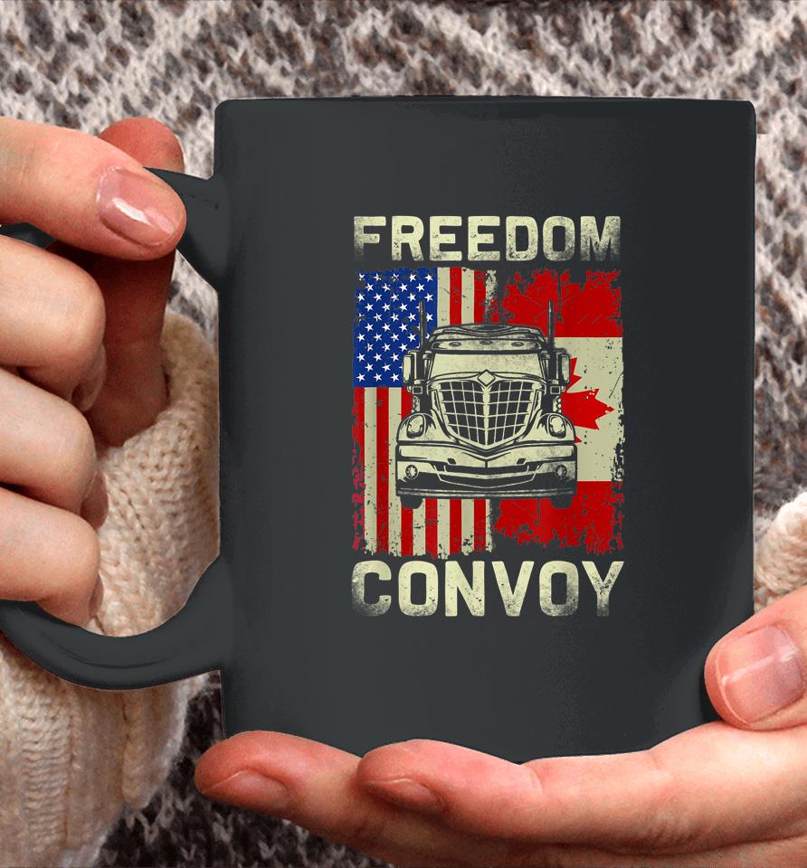 Freedom Convoy 2022 Support Canadian Truckers Mandate Truck Coffee Mug