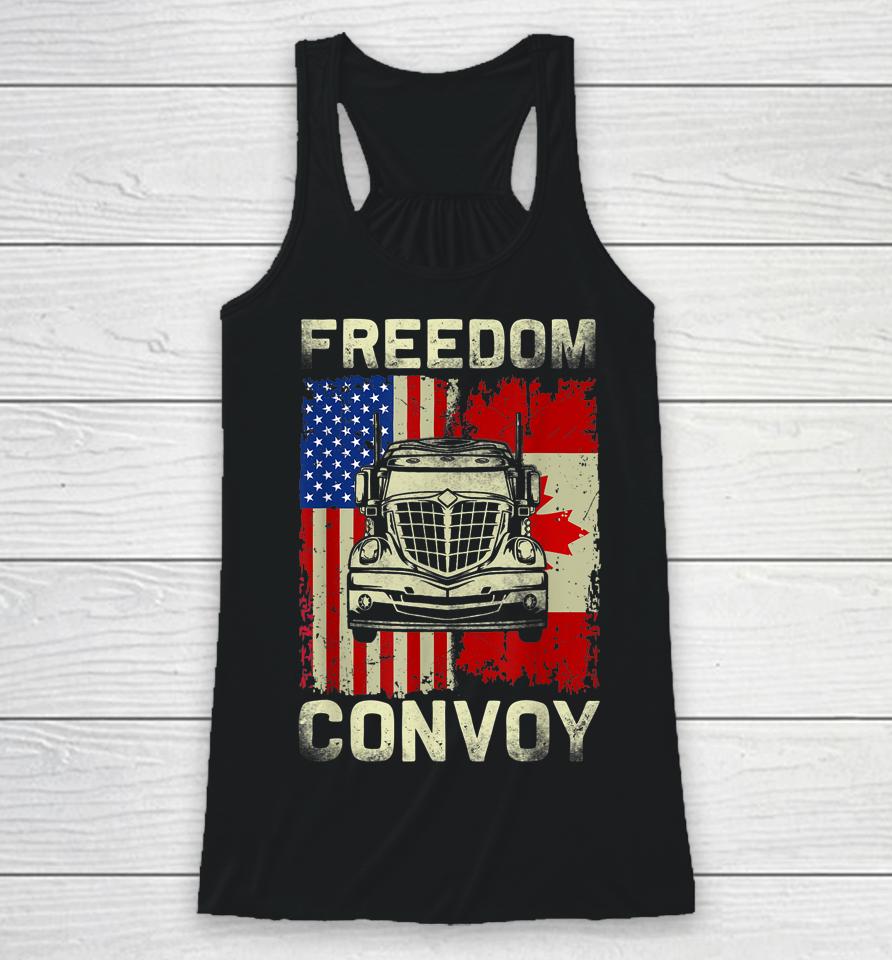 Freedom Convoy 2022 Support Canadian Truckers Mandate Truck Racerback Tank