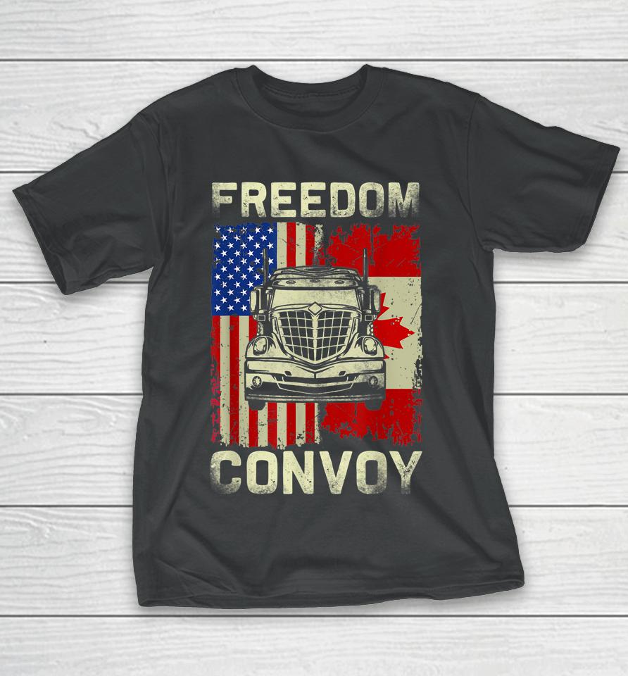 Freedom Convoy 2022 Support Canadian Truckers Mandate Truck T-Shirt