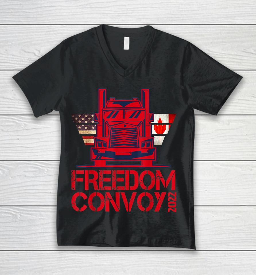 Freedom Convoy 2022 Support Our Truckers Convoy Unisex V-Neck T-Shirt