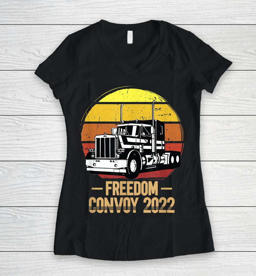 Freedom Convoy 2022 Vintage Women V-Neck T-Shirt