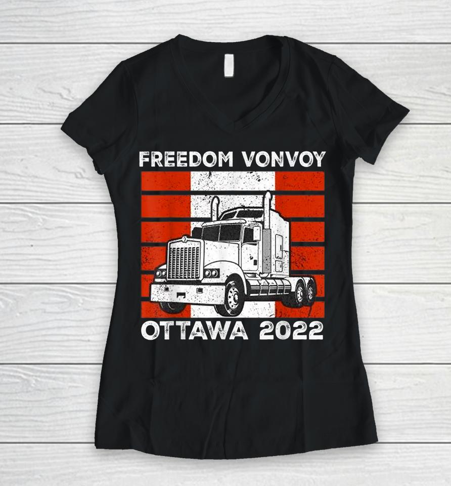Freedom Convoy Ottawa 2022 Women V-Neck T-Shirt