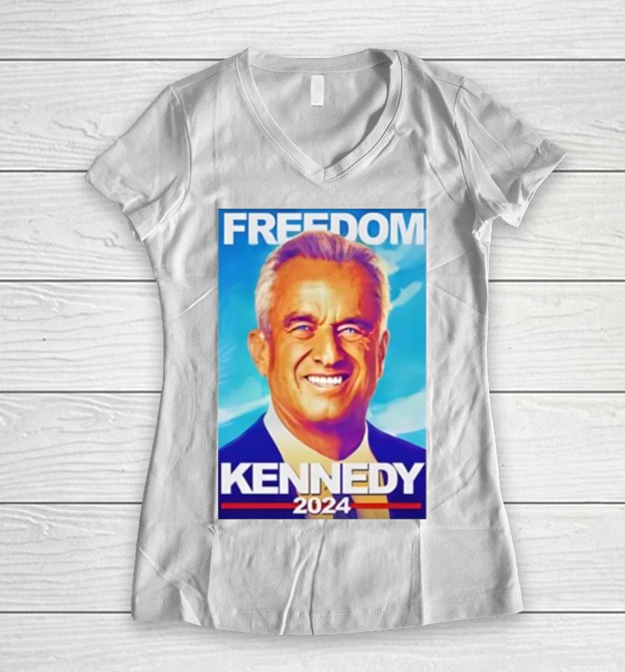 Freedom Kennedy 2024 Women V-Neck T-Shirt