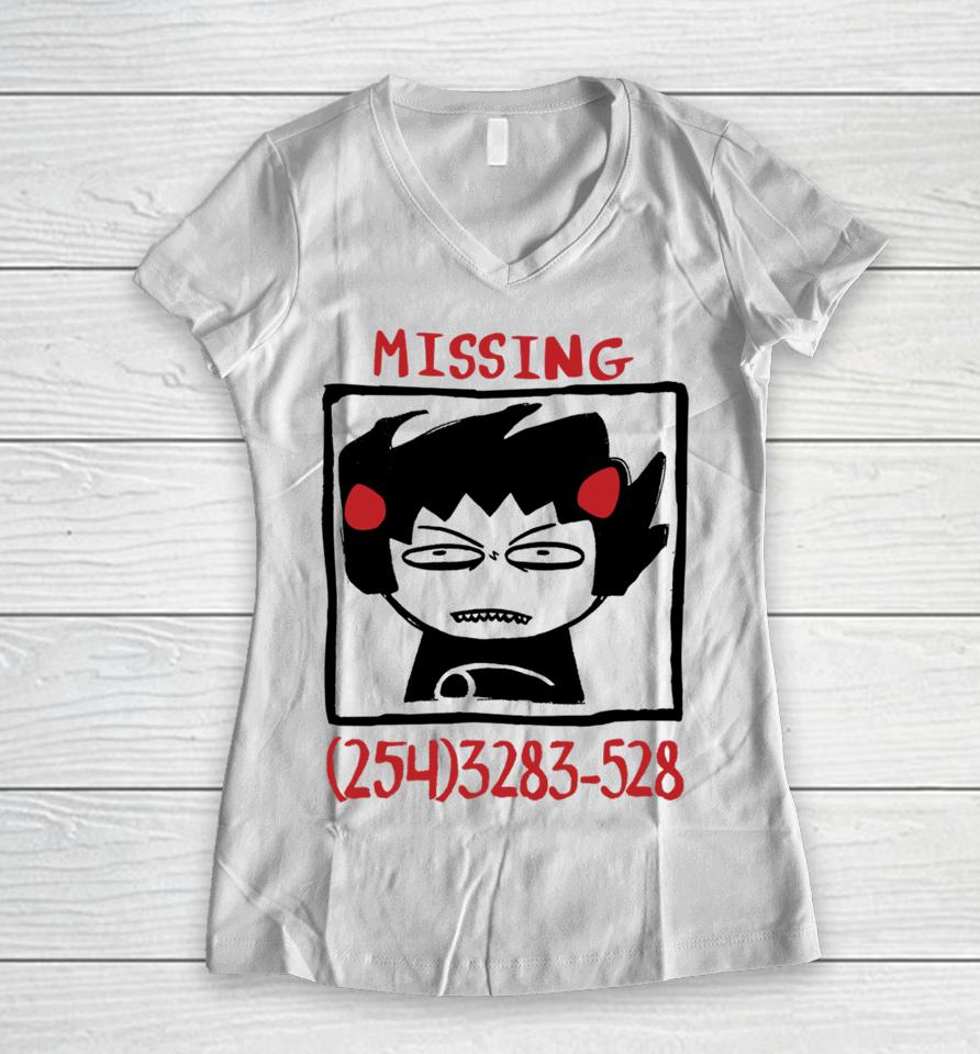 Frepno Mytoff Missing 2543283-528 Women V-Neck T-Shirt