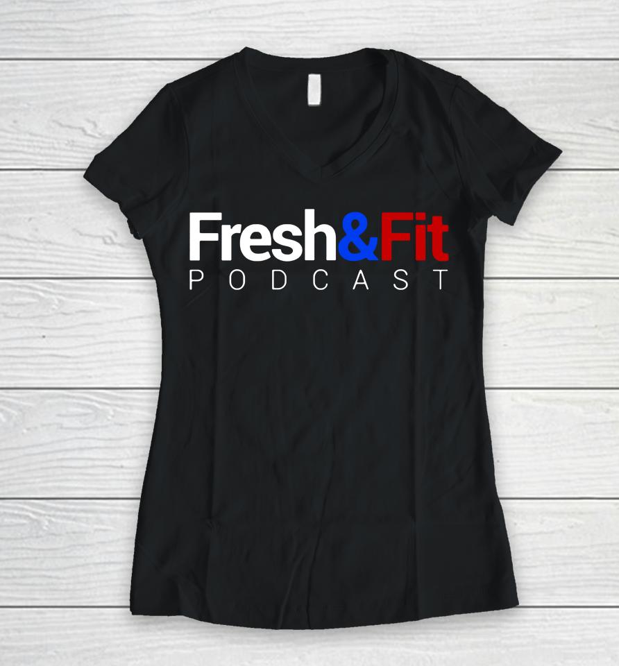 Fresh And Fit Logo Women V-Neck T-Shirt