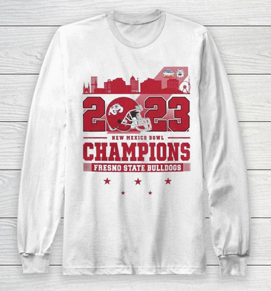 Fresno State Bulldogs Skyline 2023 New Mexico Bowl Champions Long Sleeve T-Shirt