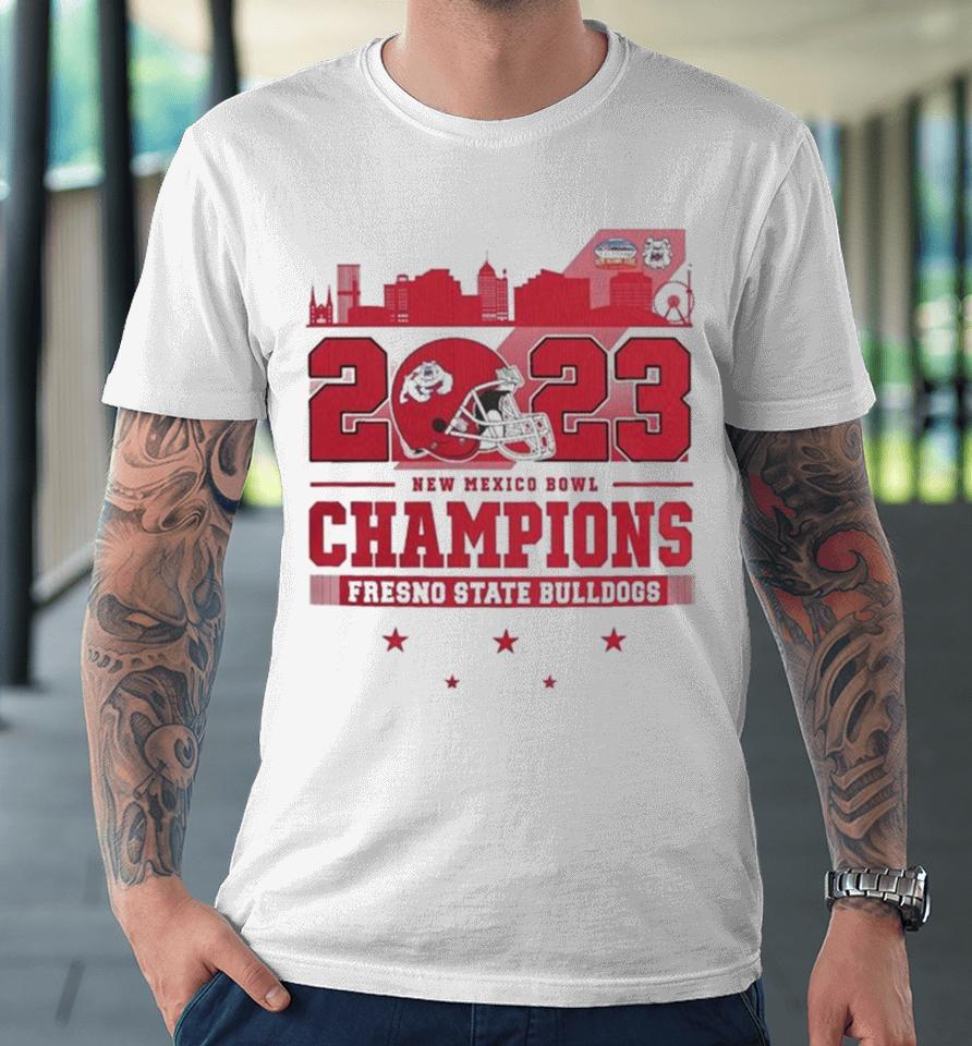Fresno State Bulldogs Skyline 2023 New Mexico Bowl Champions Premium T-Shirt