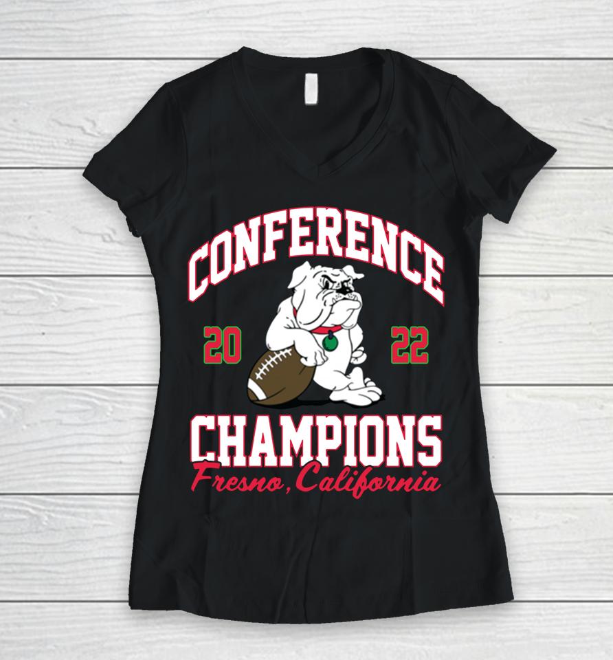Fresno State Conference Champions 2022 Women V-Neck T-Shirt