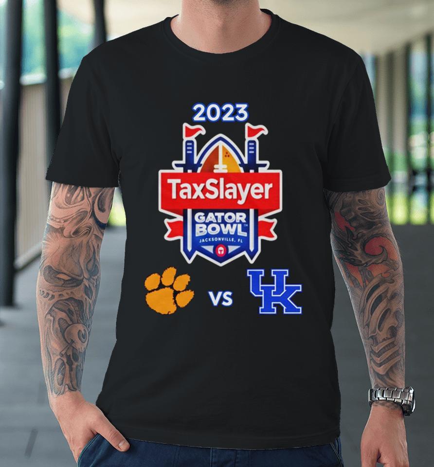 Friday December 29Th 2023 Taxslayer Gator Bowl Clemson Tigers Vs Kentucky Tiaa Bank Field Jacksonville Fl Cfb Bowl Game Premium T-Shirt