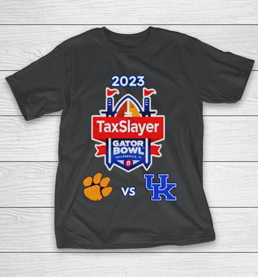 Friday December 29Th 2023 Taxslayer Gator Bowl Clemson Tigers Vs Kentucky Tiaa Bank Field Jacksonville Fl Cfb Bowl Game T-Shirt