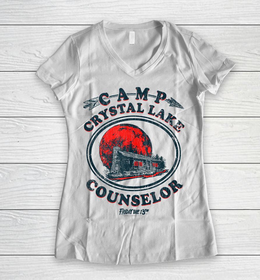 Friday The 13Th Camp Crystal Lake Counselor Women V-Neck T-Shirt
