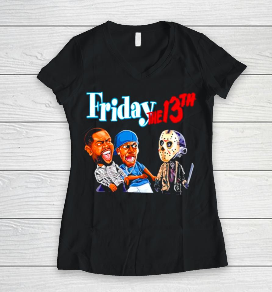 Friday The 13Th Friday Movie Halloween The 13Th Horror Jason Deebo Killer Smokey Women V-Neck T-Shirt
