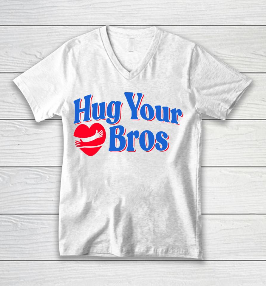 Fridaybeers Store Hug Your Bros Unisex V-Neck T-Shirt