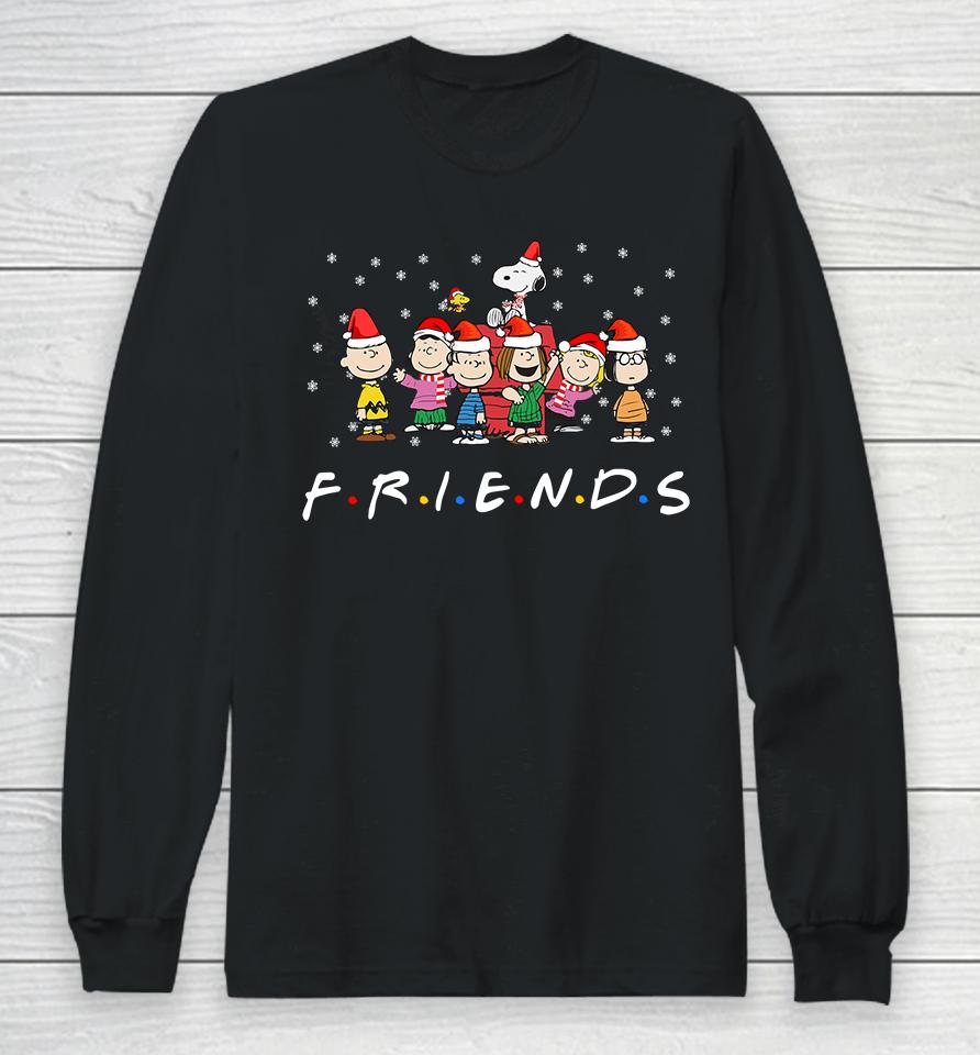 Friends Christmas Shirt, Peanuts Snoopy And Friends Santa Hat Mery Christmas Long Sleeve T-Shirt