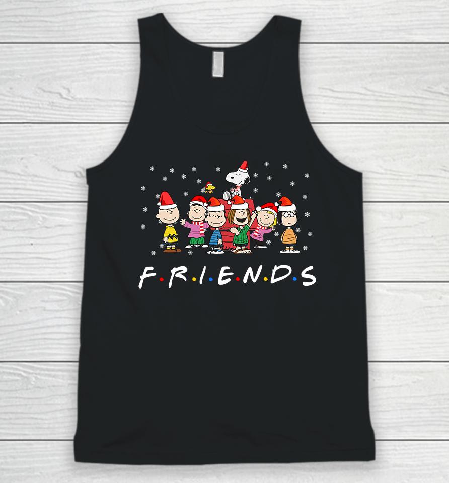 Friends Christmas Shirt, Peanuts Snoopy And Friends Santa Hat Mery Christmas Unisex Tank Top