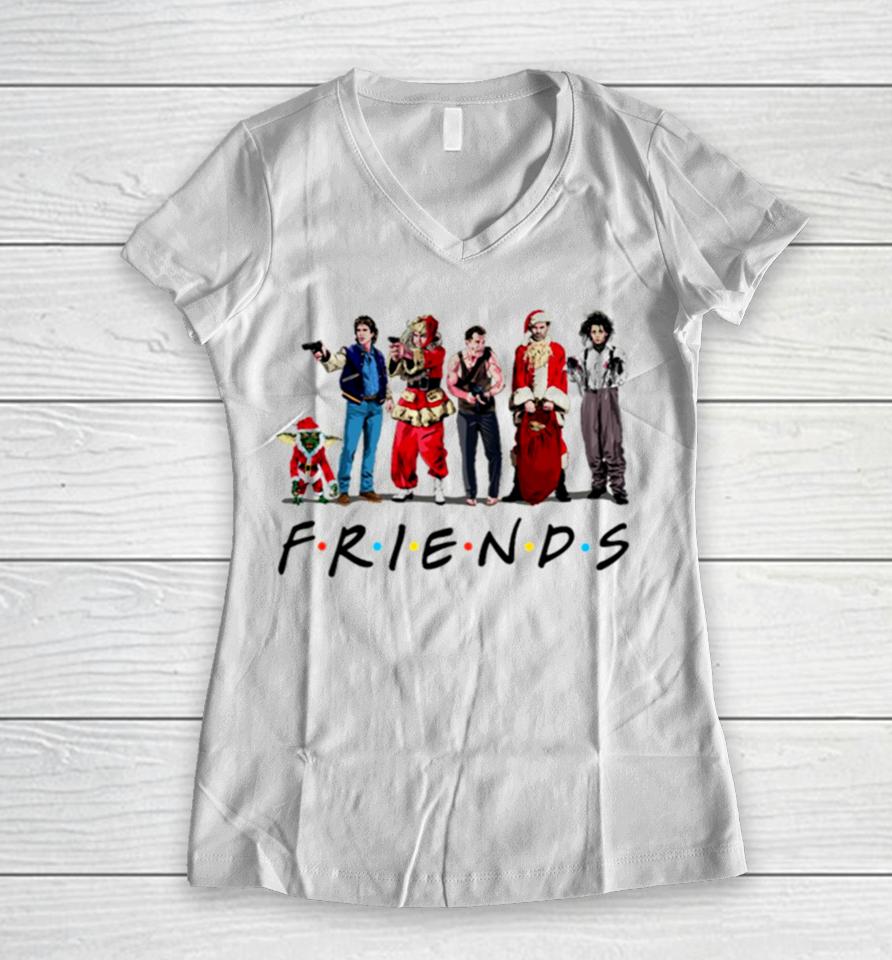 Friends Christmas Women V-Neck T-Shirt