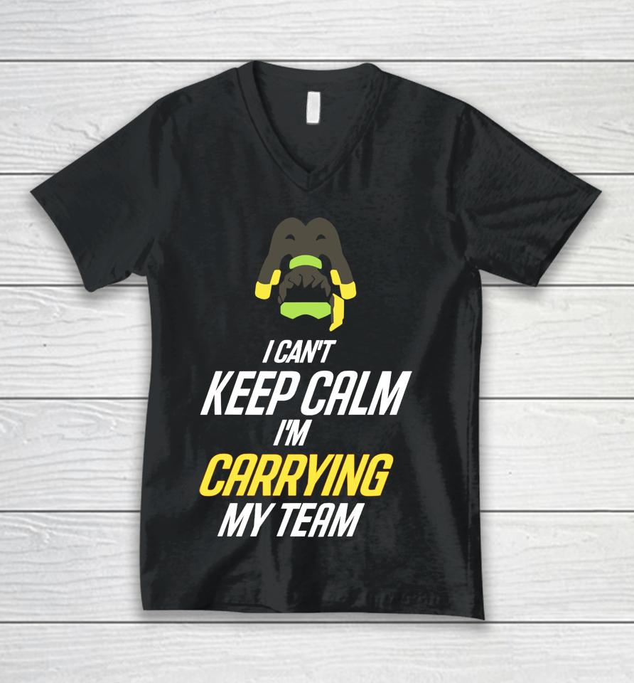 Frogger I Can't Keep Calm I'm Carrying My Team Unisex V-Neck T-Shirt