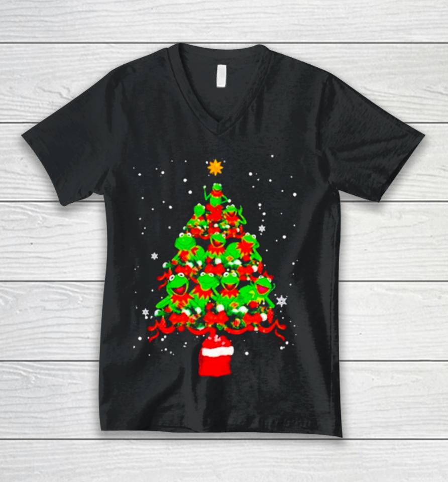 Frogs Merry Christmas Tree Sweatshirts Unisex V-Neck T-Shirt