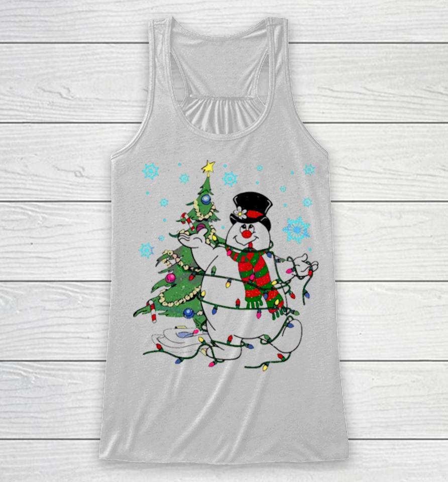 Frosty The Snowman Christmas Tree Racerback Tank