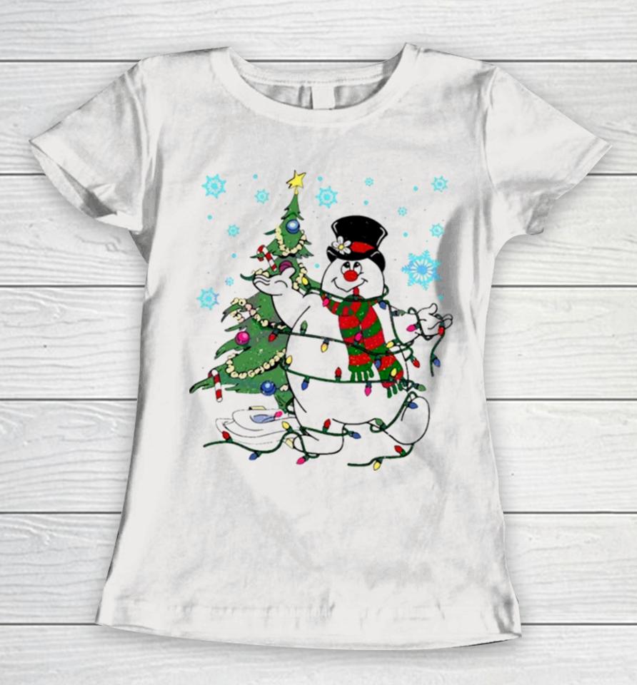 Frosty The Snowman Christmas Tree Women T-Shirt
