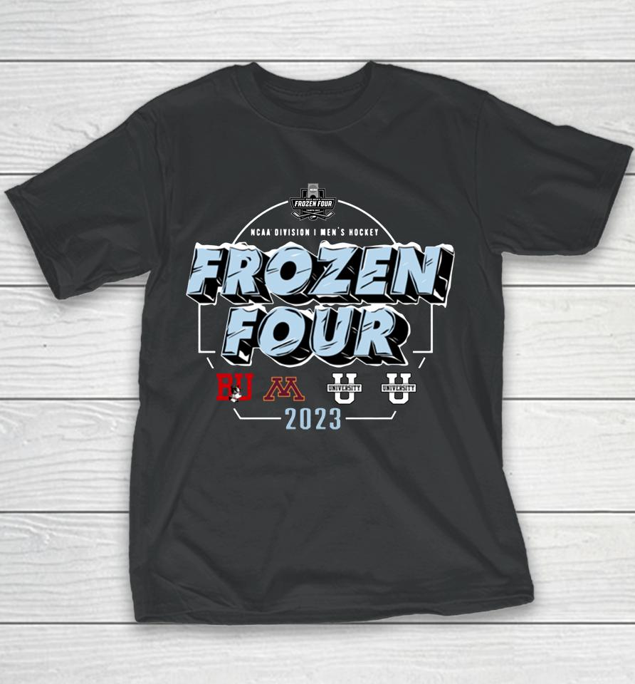 Frozen Four 2023 Ncaa Men's Ice Hockey Tournament National Champions Youth T-Shirt