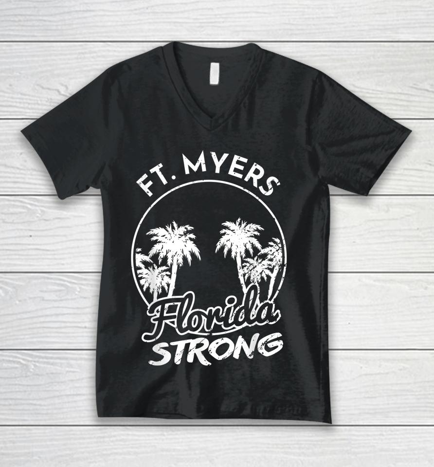 Ft Myers Florida Strong Community Support Unisex V-Neck T-Shirt